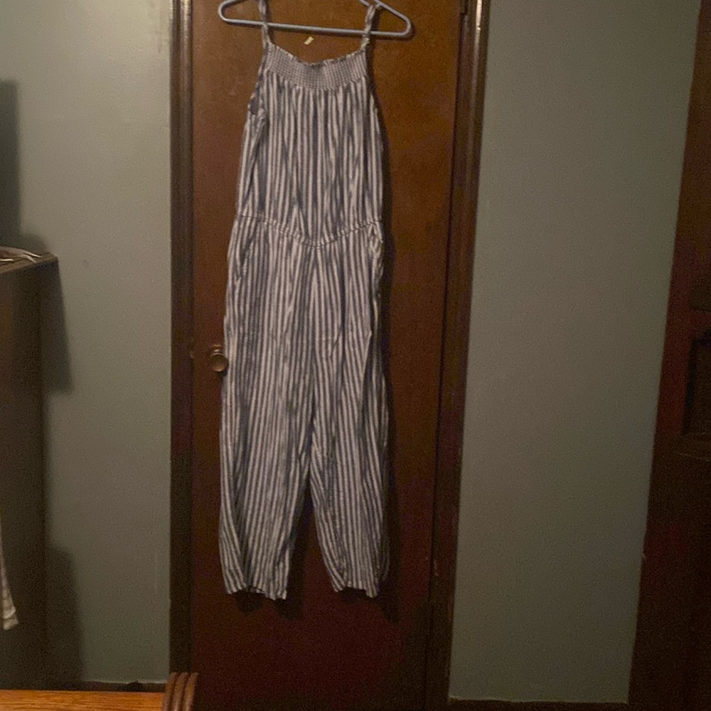 Blue and white striped jumpsuit from old navy